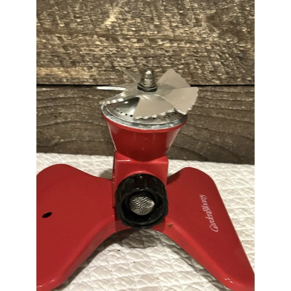 Vintage Red Square Spray Metal Lawn Sprinkler By Garden Blooms